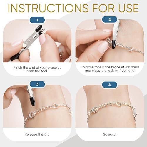 Mission Gallery Bracelet Helper Tool - Fastener Helper Tool for Bracelet, Necklace, Jewelry, Watch - Clip, Clasp Helper - Easy to Put on Yourself, Portable, Made of Metal, Silver thumbnail 9