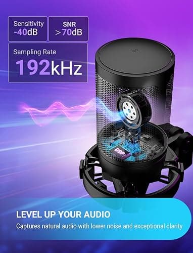 FIFINE AmpliGame A6V USB Gaming Microphone, Condenser RGB Mic for Streaming | Quick Mute, RGB, Gain Control, Tripod Stand, Pop Filter, Shock Mount, for PC/PS5 Discord Twitch Podcasts Videos YouTube thumbnail 3