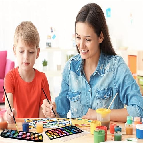 GETHPEN Watercolor Paint,48 Colors Washable Watercolor Paint Set With Brush, Refillable Water Brush Pen, Palette, and Water-Washable Paints for Kids, Adults and Artists. thumbnail 9
