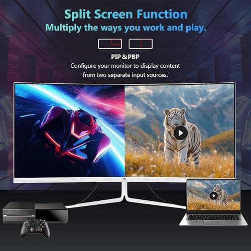 Z-Edge 30 Inch Ultrawide Curved Gaming Monitor 200Hz 2560x1080 21:9 White | 1ms MPRT 1500R Curved Screen VA Panel, 300cd/m² Brightness, FreeSync, Crosshair, DisplayPort (200Hz), HDMI (165Hz), PIP & PBP thumbnail 5
