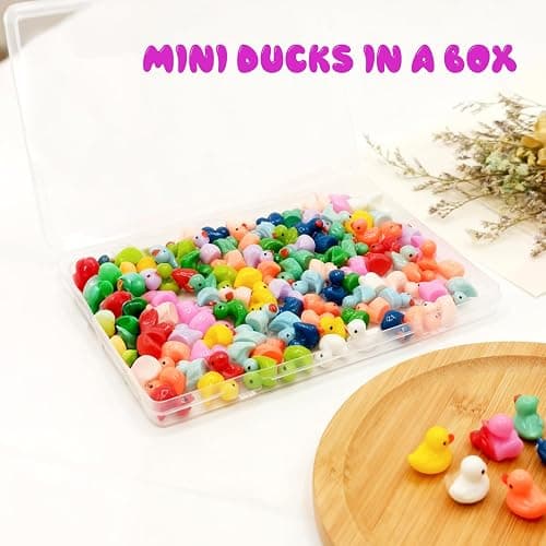JWAJWY Mini Ducks 120PCS Tiny Ducks Small Lucky Little in 14 Colors for Pranks Dollhouse Garden Ornaments Party Favors thumbnail 4