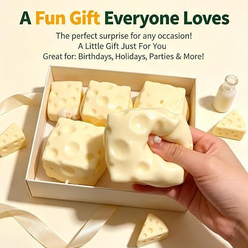 Crunchy Cheese Squishy Asmr Bead Filled, Slow Rising Squeeze Fidget Toy | Durable Portable Slow Rebound Calming Tool for Kids Adults thumbnail 7