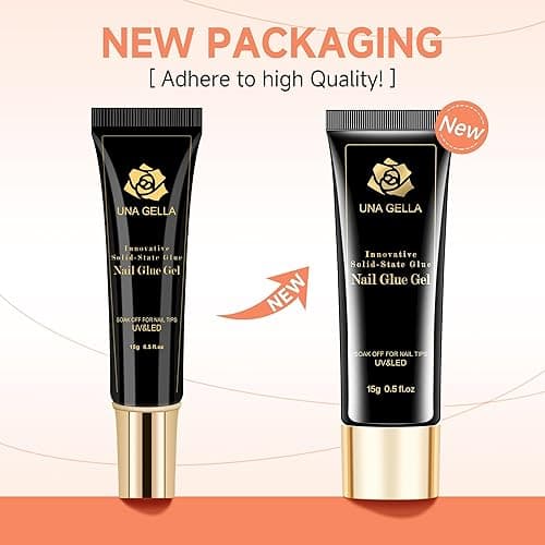 UNA GELLA Solid Nail Glue Gel 15ml Lamp Curing Needed Solid Soak Off U V/LED Lamp Required Super Strong Glue For Fake Acrylic Soft Gel Nail Tips Press On Nails Art Extension thumbnail 8