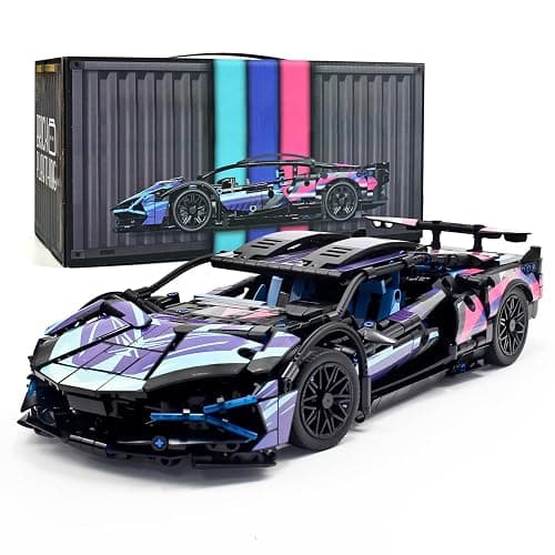 MOCBROPCS STEM Building Car, 1:14 Building Blocks and Construction Toy, Collectible Super Technical Lambo Cars, Gifts for 8-16 Year Old Boys and Adults (1314 pcs) - Image 1