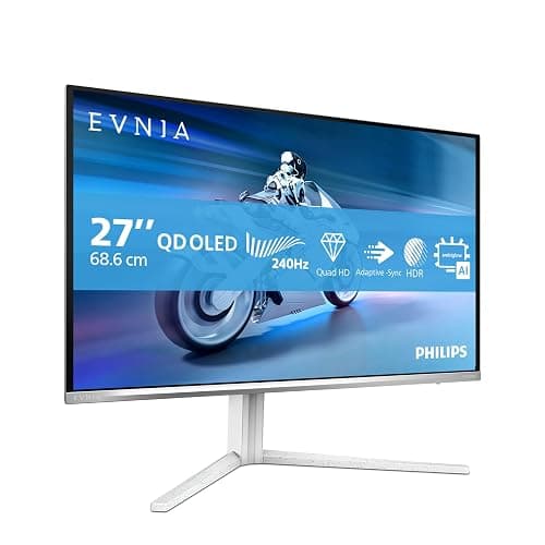 PHILIPS Evnia Gaming Moniteur 27M2N6501L 27 Pouce 240Hz QD-OLED Dalle, 0.03ms GtG, HDR10, G-Sync Compatible, Ajustable en Hauteur, USB Hub(2560x1440 HDMI 2X 2.1 DP 1x 1.4) Blanc thumbnail 8