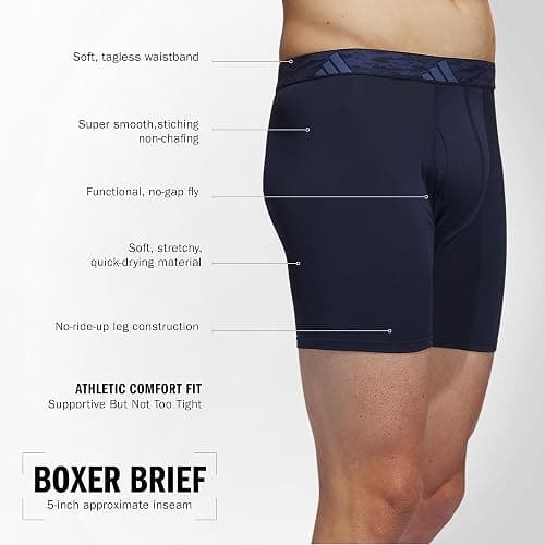 adidas Men's Microfiber Boxer Briefs Underwear (Multipack) Athletic Stretch-Fit thumbnail 4