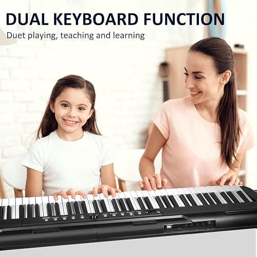 88 Key Piano Keyboard, Semi Weighted Electronic Digital Piano with Music Stand, Power Supply, Sustain Pedal, Bluetooth, Stand, MIDI, for Beginner Professional at Home, Stage thumbnail 3
