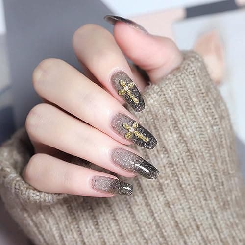 3D Cross Nail Charms, 30pcs Cross Nail Decorations for Nail Art, Pearl Gems Diamond Nail Decor, Gold Nail Charm Metal Alloy Crystal Rhinestones Nail Studs for Women Girl DIY Jewelry Cellphone Crafts thumbnail 5