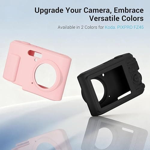 PROfezzion for Kodak PIXPRO FZ45 Silicone Case Protective Cover, Pink | Glass Screen Protector and Wrist Strap Included, Slim Fit, Jacket Sleeve Accessories, Fits Kodak FZ45 Digital Camera thumbnail 7