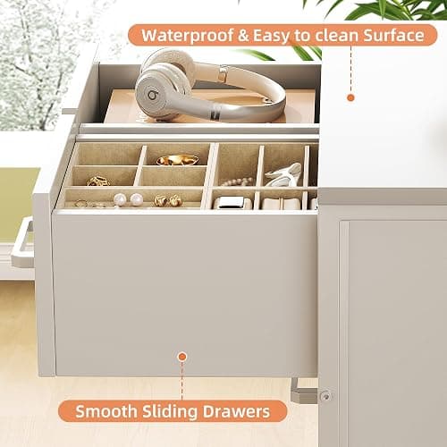Flrrtenv Wooden Dresser for Bedroom, Chest of Drawers, Storage Cabinet, 6 Drawer Organizer for Office, Living Room, Hallway - White Wood thumbnail 5