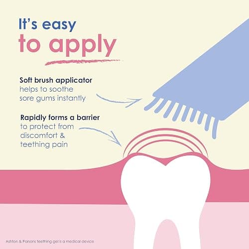 Ashton & Parsons Teething Gel, Rapidly Forms a Barrier, Soft Brush applicator Helps Soothe Sore Gums Instantly, Lactose-Free, Sugar-Free, anesthetic-Free, for 3 Months+ Infants, 10ml thumbnail 4