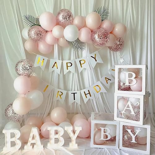 Party Deko Box, Babyparty Deko Box 4er-Pack Transparente Ballonbox mit Vier Buchstaben BABY, Geeignet für Verschiedene Partys (Hochzeiten, Geburtstage, Babypartys) thumbnail 2