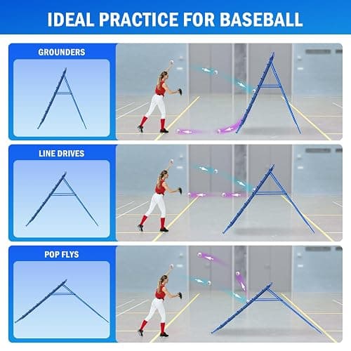 Volleyball Baseball Rebounder Net, Softball Rebounder Pitchback Net Quick Adjustments, Quick Adjustments Lacrosse Bounce Back Practice Equipment, Ideal for Outdoor Indoor and Backyard Training thumbnail 5