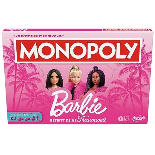 Monopoly Barbie Edition, das Klassische Brettspiel inspiriert von Barbies Traumwelt und ihren Abenteuern, originelles für Kinder und Teenager - Image 1