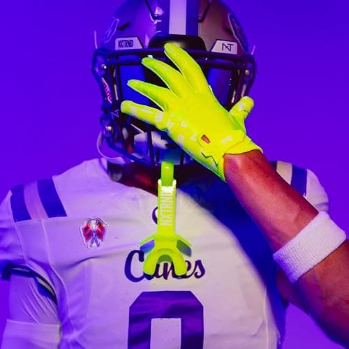 Nxtrnd Two Football Mouth Guard, Football Mouthpiece with Strap, Fits Adult & Youth (Neon Yellow) thumbnail 6