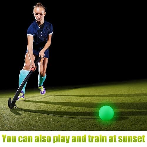 Arrowbash 1 Pcs Hockey Trainer Field Hockey Ball for Solo Hockey Training Street Hockey Balls Glow in the Dark Hockey Stick Handling Balls Portable with Sturdy Bungee Line for Speed Training System thumbnail 4