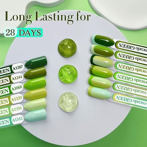 Double Rhythm 6 Pcs 15 ML Gel Polish Set Same Color Same Bottle Soak Off Gel Polish Kit Nail Art Manicure Salon DIY at Home for Women (Light Dark Green Olive Teal-T6-15) thumbnail 5