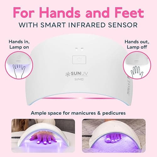 SUNUV UV LED Nail Lamp, Nail Dryer for Gel Polish UV Light for Gel Nails with Sensor 2 Timer SUN9C Blue Gift for Women Girl - Sky Blue thumbnail 7