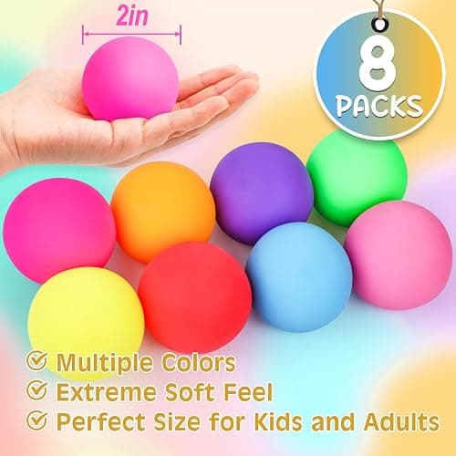 VISCOO 8 Pack Slow Rising Stress Ball,Stress Balls for Adults,Fidget Toys | Hand Therapy Sensory Squishy Ball for Stress Relief, Squishy Toys,Treasure Prize Box Toys for Kids Classroom thumbnail 2