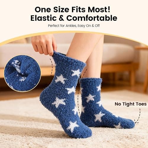 Womens Fluffy Fuzzy Socks,Winter Cozy Soft Warm Socks Gifts for Womens | Soft Comfortable Warm Womens Fluffy Fuzzy Socks thumbnail 5