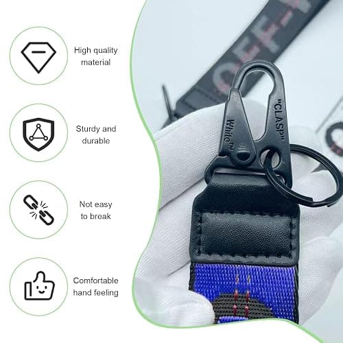 DXNQ Car Keychain, Fabric Keychain Wrist Lanyard, Key Ring for Cars Keys Wallets Jeans Decoration, Car Accessories (Blue) thumbnail 4