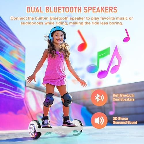 LIEAGLE Hoverboard, 6.5" Self Balancing Scooter Hover Board with Bluetooth Wheels LED Lights for Kids Adults thumbnail 2