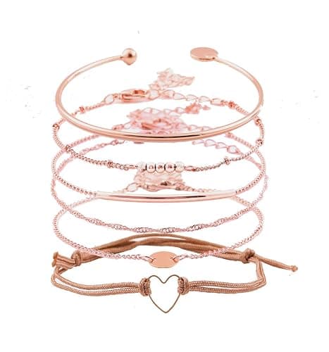 XOCARTIGE Layered Bracelet Set Assorted Beaded Bracelet Multiple Stackable Wrap Bangle Jewelry Adjustable - Image 1