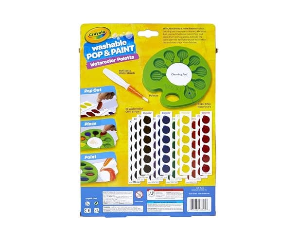 Crayola Watercolor Pop & Paint Palette, Washable Paint Kit, Less Mess Watercolor Paint Set for Kids, Arts & Crafts, Toddler Gifts thumbnail 8
