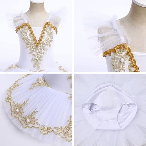 Girls Camisole Skirted Leotard Swan Lake Ballet Dance Outfit Tutu Princess Dress Ballerina Costume for Performance thumbnail 6
