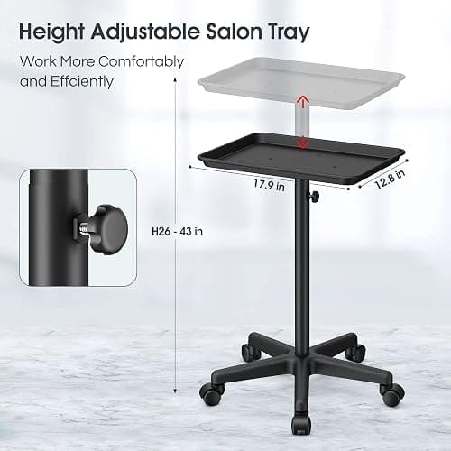 Premium Aluminum Salon Trolley Tattoo Mayo Instrument Rolling Tray Silver Salon Station with Wheels for Barber SPA Tattoo Clinic thumbnail 2