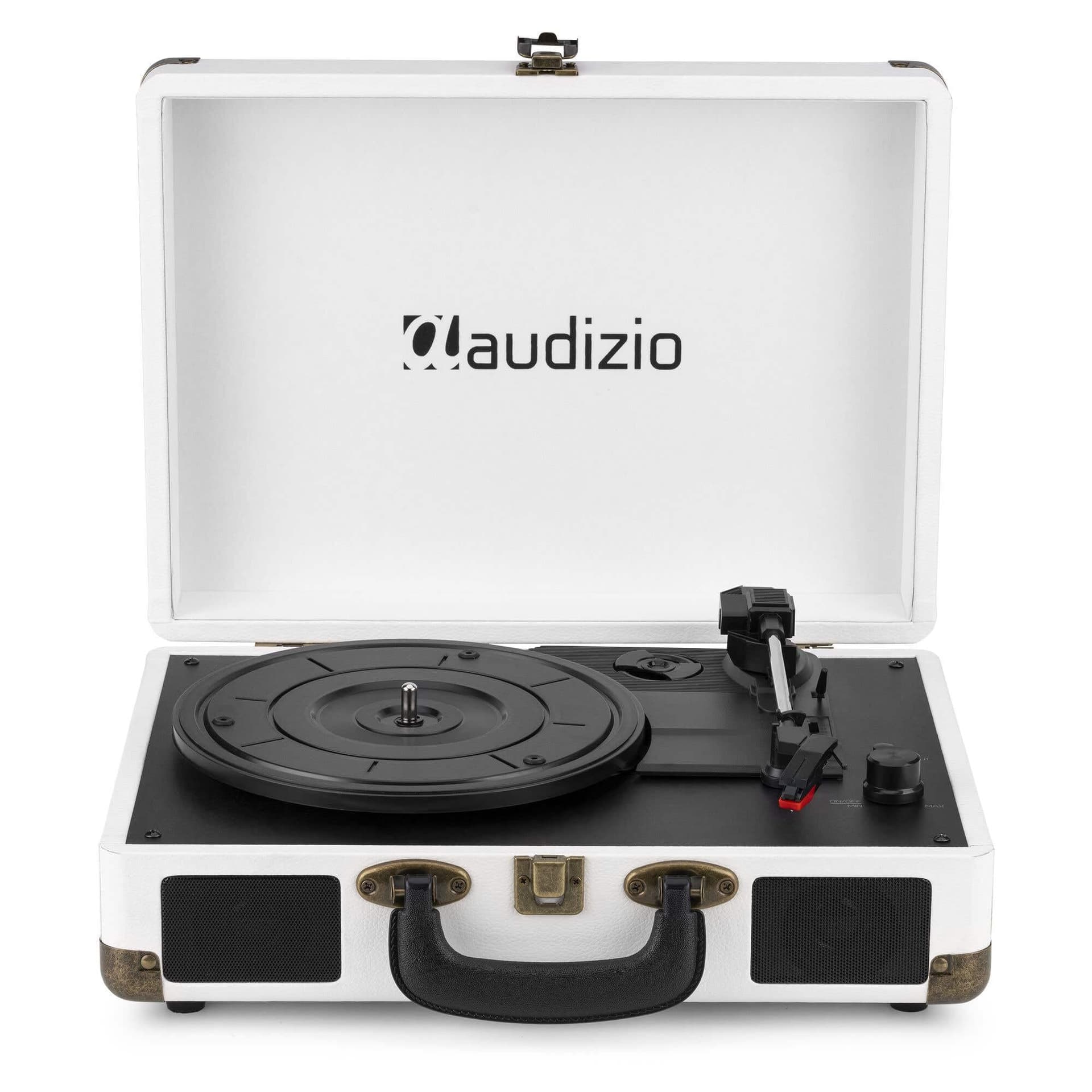 Audizio RP116 Turntable Briefcase Record Player | USB & Bluetooth Retro Record Players for Vinyl with Speakers | 3 Speeds | Convert Retro Vinyl to mp3 via USB | RCA Output/AUX 3.5mm (Crème) thumbnail 7