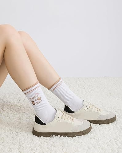 Yawlsow Pilates Grip Socks for Women Yoga Grippy Socks Cute Barre Non Skid Athletic Crew Sticky Sock Workout Hospital thumbnail 5