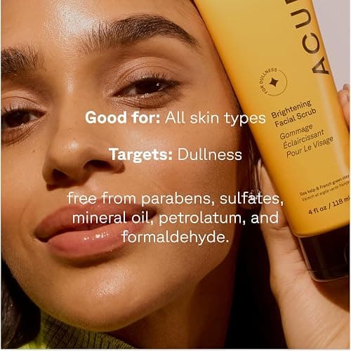 Acure Brightening Facial Scrub - Exfoliating Face Wash, Gentle Daily Scrubber & Exfoliator for Women & Men for Radiant Skin, Cleansing Wash with Sea Kelp & French Green Clay - 4 fl oz thumbnail 7