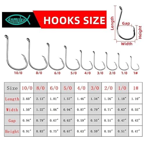 Circle Hooks Fishing Hooks 2X Strong 170PCS/Box|220PCS/Box Octopus Catfish Fish Bulk Fishing Hooks Set Saltwater Freshwater Gear Equipment#1 1/0 2/0 3/0 4/0 5/0 6/0 8/0 10/0 thumbnail 6