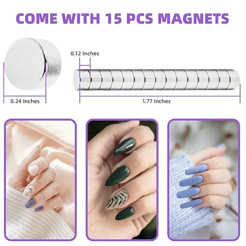 Yaya Acrylic False Nail Clipper with Magnets, Nail Tip Cutter with Length Measurement, 15Pcs Magnets (Rainbow) thumbnail 5