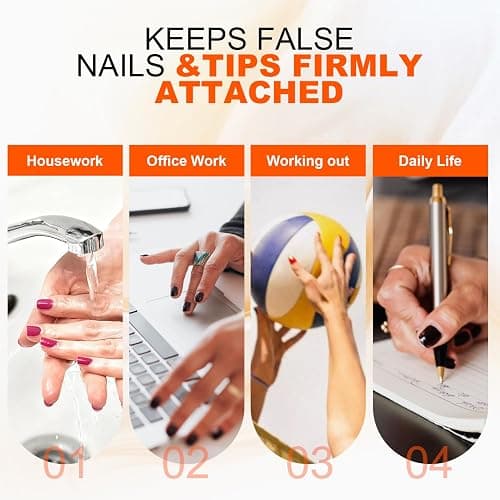 QZQETET Solid Nail Glue Gel 2PCS - Lamp Curing Nail Adhesive for Press On & Acrylic Nails, Clear U V/LED Nail Glue for 3D Nail Art & Chrome Powder & Rhinestone, Long Lasting Professional Salon thumbnail 8