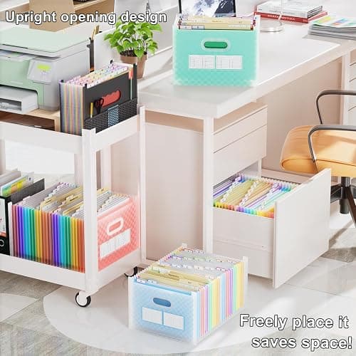 ThinkTex 26 Pockets Accordion File Organizer, Upright & Open Top, A-Z Colorful Tabs, Larger Capacity Expanding File Folder, Letter/A4 Size for School, Home and Office - Green thumbnail 2