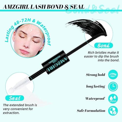 AMZGIRL Lash Clusters Kit 320Pcs, 30D+40D D Curl Wispy Eyelash Extensions | DIY Individual Cluster Lashes with Bond and Seal, Remover & Applicator Tools, At Home Lash Extension Kit thumbnail 7