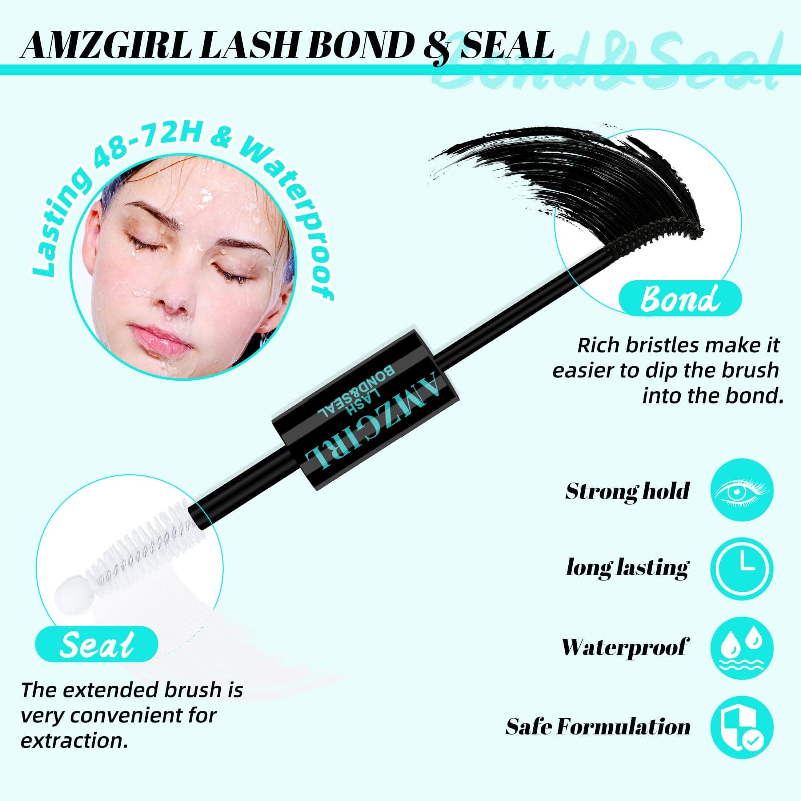 Lash Extension Kit 320Pcs,DIY Individual Lashes Clusters,Lash Bond And Seal,Remover For Eyelashes Extensions,Applicator Tool For False Eyelash Cluster At Home(3040D,D-Mix9-16mm Kit) thumbnail 5
