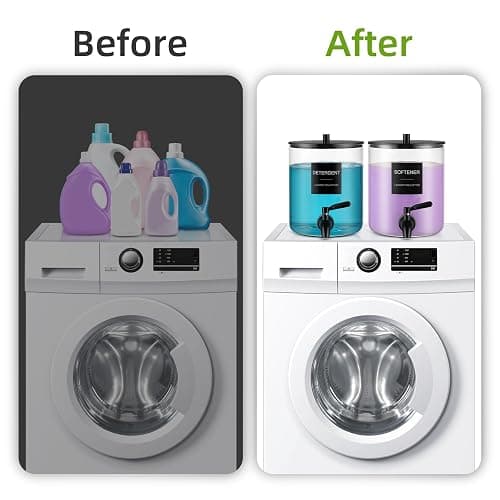 Glass Laundry Detergent Dispenser, 128 oz / 3.5L Fabric Softener Dispenser for Laundry Room Organization, Detergent Holder with 304 Spigot, Glass Soap Container (Black) thumbnail 6