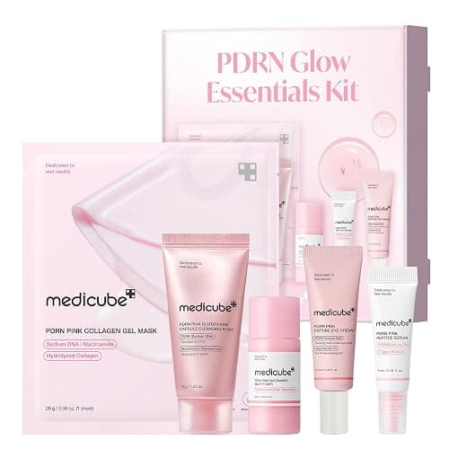 medicube PDRN Glow Essentials Kit, Mini Skincare Travel Set, 5-Step Routine - Image 1