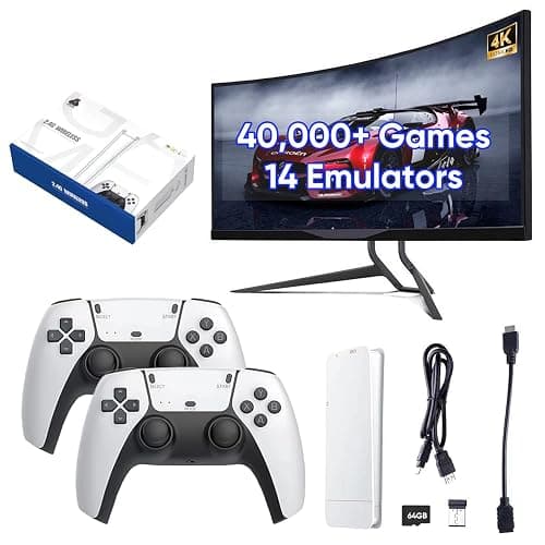 2026 Upgraded M15 Retro Game Stick, 4K HDMI Video Games Console with 40,000+ Built-in Classic Games, 14 Emulators, Plug & Play TV Game Stick with Dual 2.4G Wireless Controllers (128, GB) - Image 1