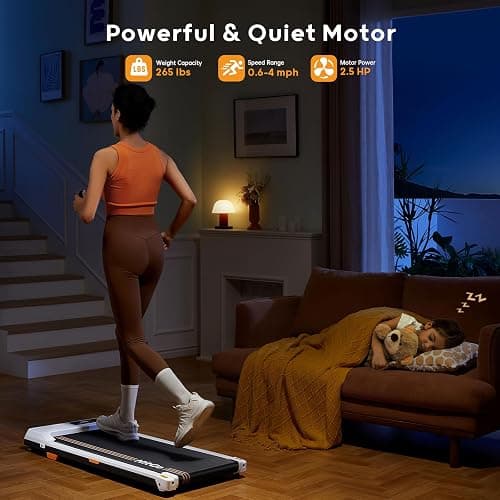 HitGo Under Desk Treadmill - 2 in 1 Walking & Jogging Pad, Portable with Remote Control & App, 2.5HP Compact for Home Office thumbnail 5