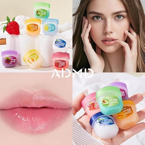 8-Pack Fruit Flavor Lip Balm Set, Mini Lip Mask for Daily Moisture & Overnight Care Helps Soothe Dry Lips thumbnail 3
