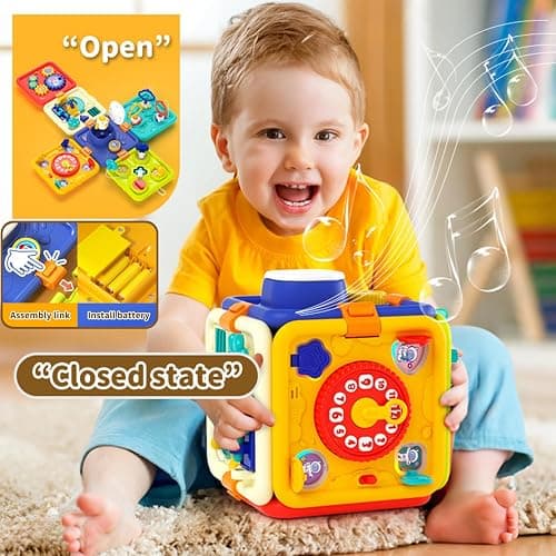 WIIBAAHO Montessori Toys for 1 Year Old Boy and Girl, Busy Board Educational Sensory Toddler Toys, 1 Year Old Boy Gifts thumbnail 3