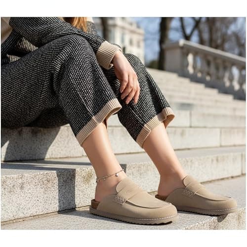 CUSHIONAIRE Zola Women’s Penny Clog Mule – Suede Slip-On with Memory Foam, Cork Footbed & Flexible Outsole thumbnail 3