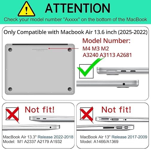 AKIT Compatible with MacBook Air 13 inch Case 2025 2024-2022 M4 M3 M2 A3240 A3113 A2681, Unique Hard Shell Laptop Case+Screen Protector+Keyboard Cover for MacBook Air 13.6 inch, Print Leopard Grey thumbnail 2