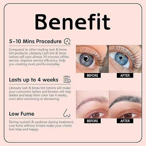 Libeauty Eyelash Tint Kit Instant Eyebrow Black Dye Hair Colour Kit Voluminous Tinting for Lash and Brow Perfect Partner for Lash Perm/Lift/Lamination Treatment thumbnail 6