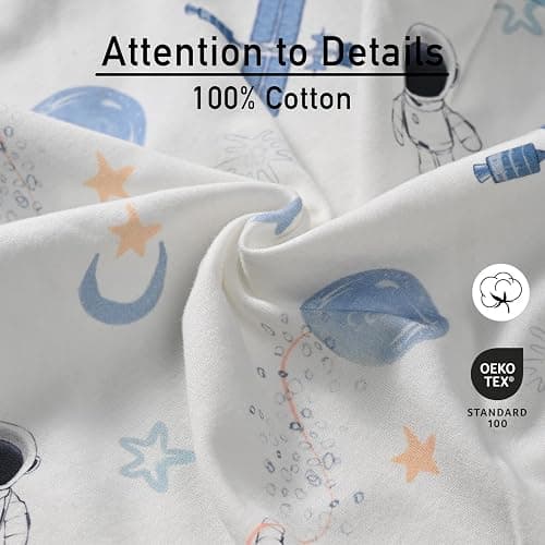 GLLQUEN BABY Baby Swaddle Wraps for 0-3 Months Newborn,Oeko-tex100,100% Breathable Organic Cotton Fabric Swadding Blankets,3 Pack(Astronaut) thumbnail 4