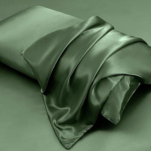 Aormenzy Satin Pillow Cases for Women Standard Size Set of 2, Woodland Green Satin Pillowcase for Hair with Envelope Closure Silky Pillow Covers Wrinkle, Fade Resistant (20x26 Inches) thumbnail 4